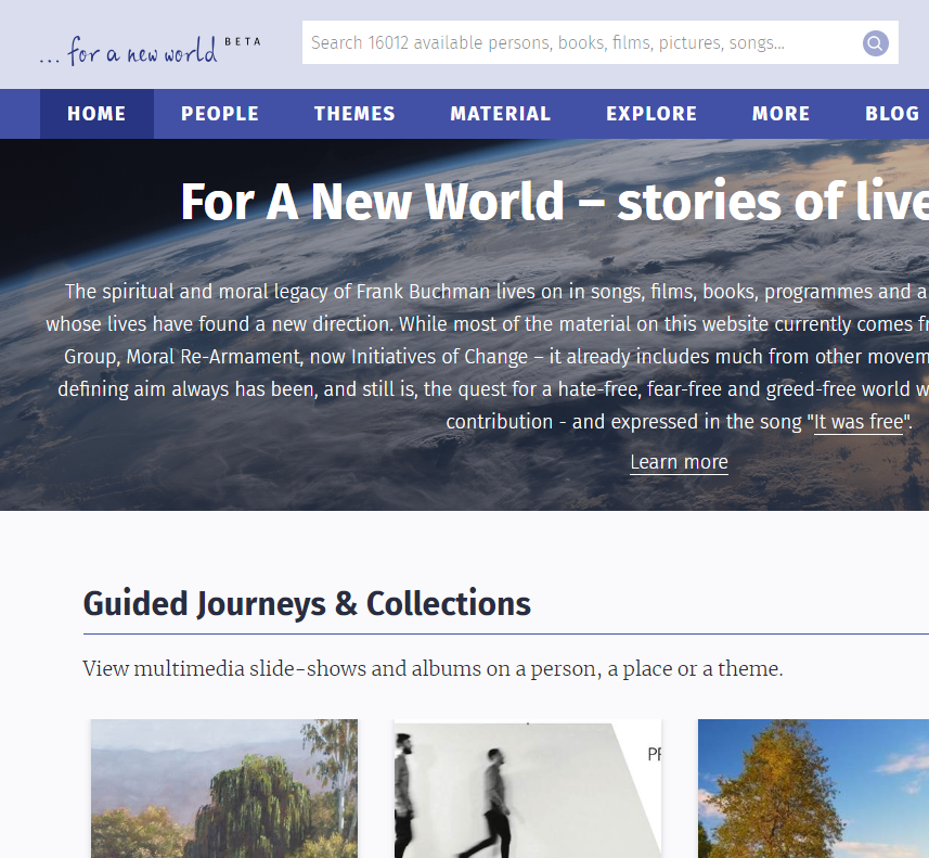 Vorschau für Webseite "For a new world"